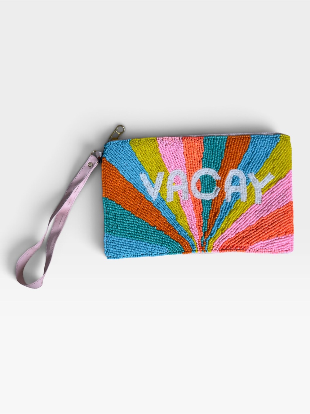 VACAY Beaded Wristlet Clutch in Multicolor